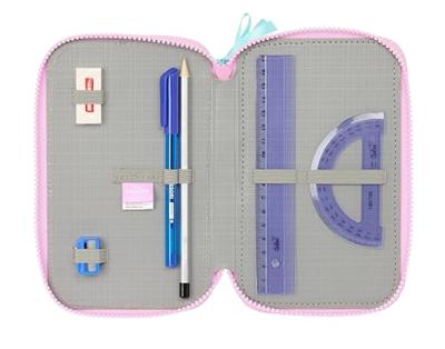 Driedubbele Pennenzak Frozen Cool days Paars Hemelsblauw 12,5 x 19,5 x 5,5 cm 36 Onderdelen