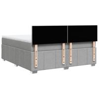 Boxspring met matras stof lichtgrijs 180x200 cm - thumbnail