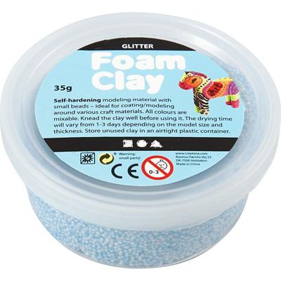 Foam Clay ®, glitter, lichtblauw, 35 gr/ 1 doosje