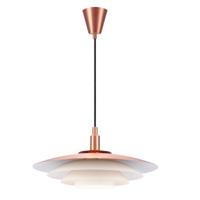 Hanglamp scandinavisch opaal &apos;Bretagne 38&apos; Nordlux G9 fitting koper modern 380mm - thumbnail