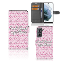 Samsung Galaxy S21 FE Portemonnee Hoesje Flowers Pink DTMP - thumbnail