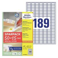 Avery-Zweckform L4731REV-65 Universele etiketten 25.4 x 10 mm Papier Wit 65 vellen Weer verwijderbaar Inkjet, Laser (zwart/wit), Laser (kleur), Kopiëren - thumbnail