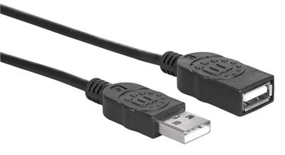 Manhattan USB-kabel USB 2.0 USB-A stekker, USB-A bus 1.00 m Zwart Folie afscherming, UL gecertificeerd, Vergulde steekcontacten 308519 Manhattan USB-kabel USB 2.0 USB-A stekker, USB-A bus 1.00 m Zwart Folie afscherming, UL gecertificeerd, Vergulde steekcontacten 308519