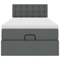 Ottoman bed met matras en LED's 90x190cm stof donkergrijs - thumbnail