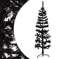 VidaXL Kunstkerstboom half met standaard smal 150 cm zwart - thumbnail