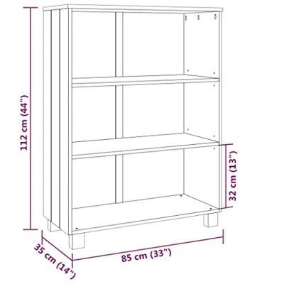 Boekenkast HAMAR 85x35x112 cm massief grenenhout honingbruin