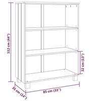 Boekenkast HAMAR 85x35x112 cm massief grenenhout honingbruin - thumbnail