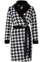 Rebelle damesbadjas pied de poule - zacht fleece-L (44-46) - thumbnail