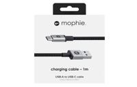 ZAGG mophie Charge and Sync Cable-USB-A naar USB-C 1M - Zwart - thumbnail