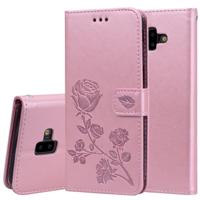 Rose reliëf horizontaal flip PU lederen Case voor Samsung Galaxy J6 Plus, met houder & kaartsleuven & portemonnee (Rose goud) - thumbnail