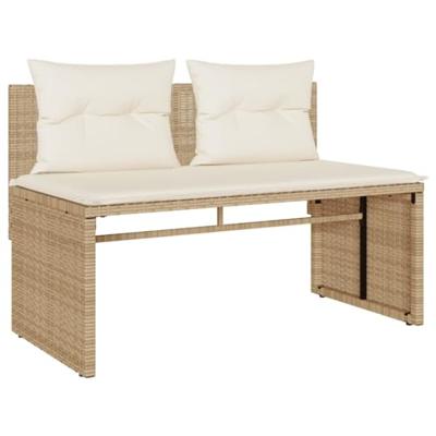 4-delige Loungeset met kussens poly rattan beige 4-delige Loungeset met kussens poly rattan beige