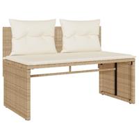 4-delige Loungeset met kussens poly rattan beige - thumbnail