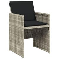 Tuinstoelen 4 st met kussens poly rattan lichtgrijs - thumbnail
