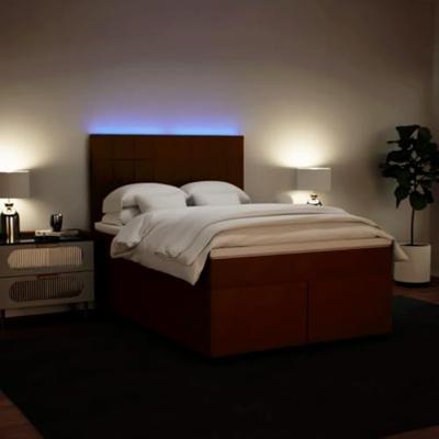 Boxspring met matras fluweel roze 160x200 cm