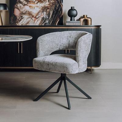 Tower Living Draaibare Eetkamerstoel 'Mura' Chenille, kleur Zilver