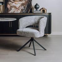 Tower Living Draaibare Eetkamerstoel 'Mura' Chenille, kleur Zilver - thumbnail