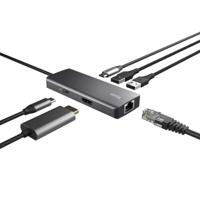 Trust Dalyx 6-in-1 USB-C-adapter USB Hub Zilver - thumbnail
