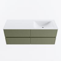 MONDIAZ VICA 130cm badmeubel onderkast Army 4 lades. Wastafel CLOUD rechts zonder kraangat, kleur Talc. - thumbnail
