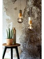 Light depot - combi fitting rond E27 - wit / hout - Outlet - thumbnail