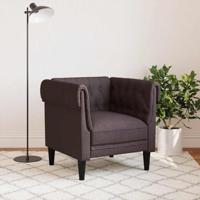 Fauteuil Chesterfield-stijl stof donkerbruin - thumbnail