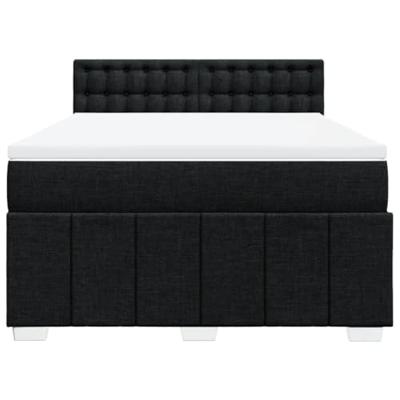 Boxspring met matras stof zwart 140x200 cm