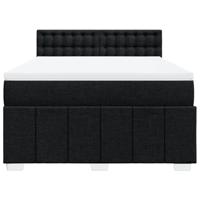 Boxspring met matras stof zwart 140x200 cm - thumbnail