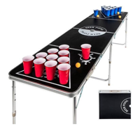 HI bierpongtafel inklapbaar en verstelbaar zwart - thumbnail