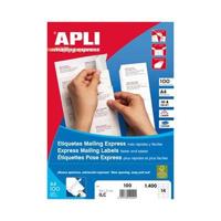 Apli witte etiketten ft 52,5 x 29,7 mm (b x h), 4.000 stuks, 40 per blad (1286) - thumbnail