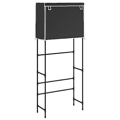 VidaXL Opbergrek voor boven wasmachine 2-laags 71x29,5x170,5 cm zwart