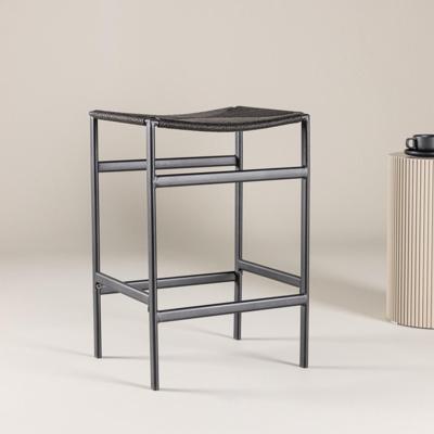 Nohr Barkruk 'Lakeithia' Rattan, kleur Zwart (zithoogte 63cm)