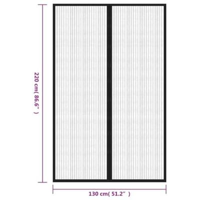 VidaXL Insectendeurgordijnen 2 st magnetisch 220x130 cm zwart