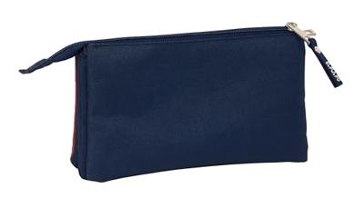 Pennenetui met 3 vakken El Pulpo Rood Marineblauw 22 x 12 x 3 cm