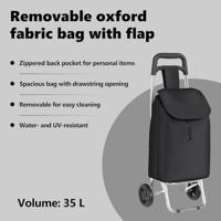 VidaXL Winkel trolley zwart 35 x 28 x 92 cm oxford stof - thumbnail