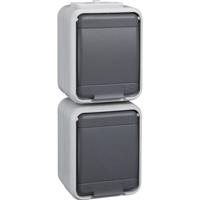 ELSO stopcontact ELG445419 2f. 16 A verticaal licht/basigr. Meerdere kleuren 1 stuk(s) - thumbnail