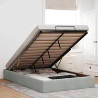 Bedframe zonder matras 120x190 cm fluweel lichtgrijs - thumbnail