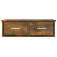 Wandkast 60x26x18,5 cm bewerkt hout gerookt eikenkleurig - thumbnail
