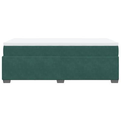 Boxspring met matras fluweel donkergroen 90x190 cm