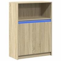Dressoir met LED 72x34x100 cm bewerkt hout sonoma eikenkleurig - thumbnail
