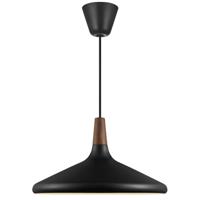 Hanglamp zwart hout &apos;Nori 39&apos; E27 fitting 390mm DFTP - thumbnail