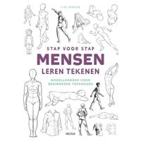 Deltas Stap voor stap mensen leren tekenen hobbyboek - thumbnail
