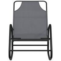 Ligstoel schommelend staal en textileen grijs - thumbnail