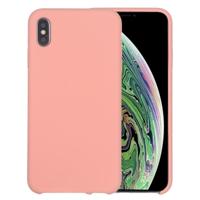 Four Corners Full Coverage Liquid Silicone Protective Case Back Cover for iPhone XS Max(Pink) - thumbnail