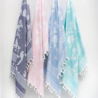 Laura Ashley Hamamdoek Strandlaken Elveden 90x180 cm Lichtblauw - thumbnail