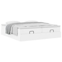 Ottoman bed met matrassen 200x200cm kunstleer wit - thumbnail
