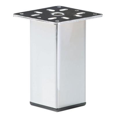 Stalen meubelpoot chroom vierkant 5 bij 5 cm en hoogte 15 cm