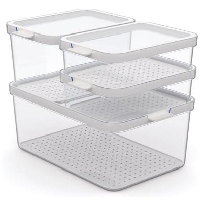 Rotho cauma set koelkastorganizer 4.65l + 2.15l + 2x 1.2l transparant Rotho cauma set koelkastorganizer 4.65l + 2.15l + 2x 1.2l transparant