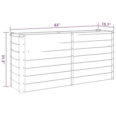 Plantenbak verhoogd 160x40x77 cm gegalvaniseerd staal groen