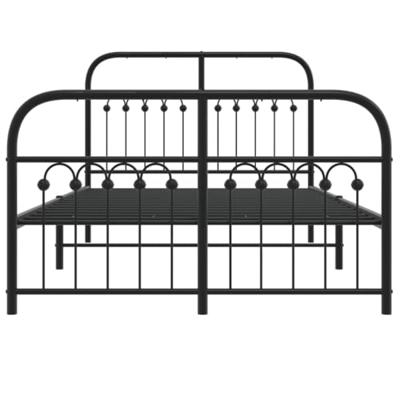 Bedframe met hoofd- en voeteneinde metaal zwart 120x200 cm