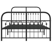 Bedframe met hoofd- en voeteneinde metaal zwart 120x200 cm - thumbnail