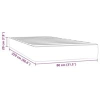 Pocketveringmatras medium 80x220x20 cm fluweel lichtgrijs - thumbnail